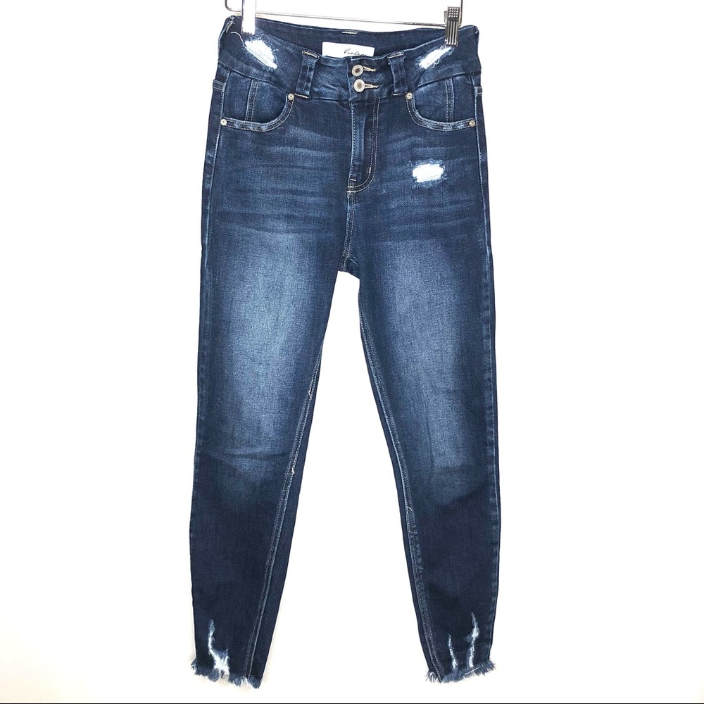 NWT Kancan Distressed High Rise Denim 24